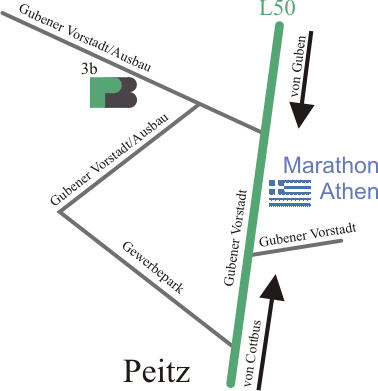 Wegskizze zur Abholung von Transportbeton